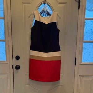 Chic Colorblock Mini Dress - Black, Gold, Red
